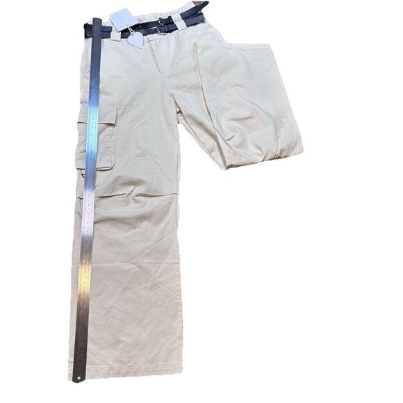 Aelfric Eden Women's  Multi Pocket Cargo Pants, Denim Cream Size 28 Casual NWT - Picture 14 of 14